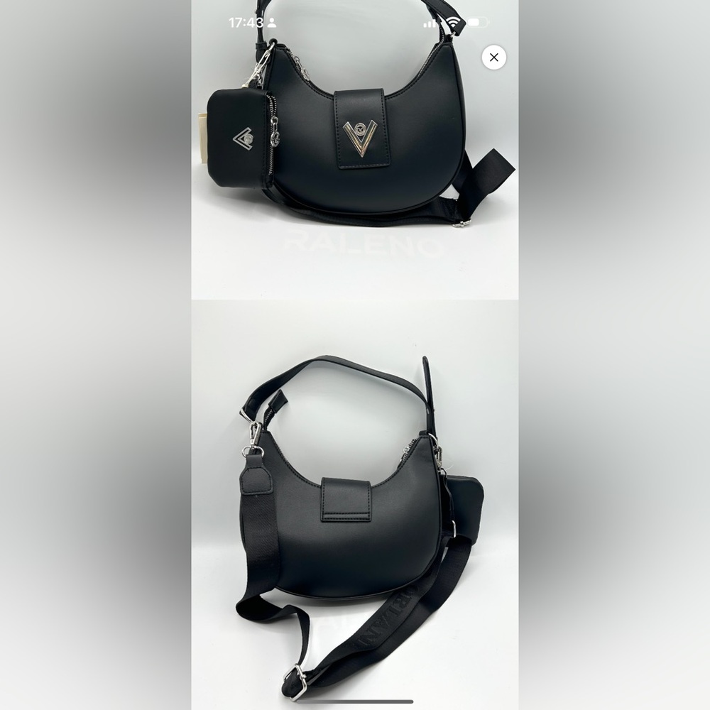 Valentino Orlandi Crescent Shape Shoulder Bag with Matching Wallet